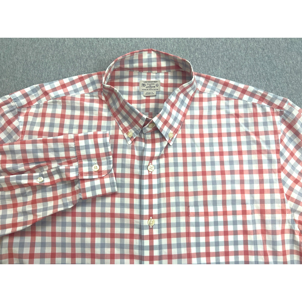 J Crew Shirt Mens Large Plaid 100% Cotton Long Sleeve Button Down
